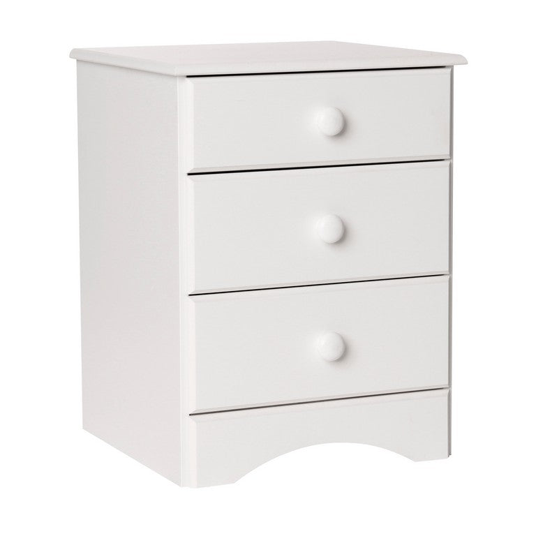 3 Drawer Bedside White