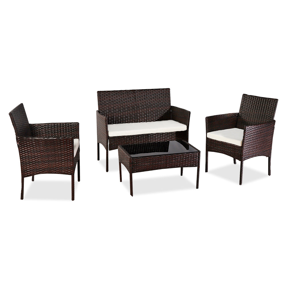 picture of OSHION Outdoor Rattan Furniture Four-Piece-Brown