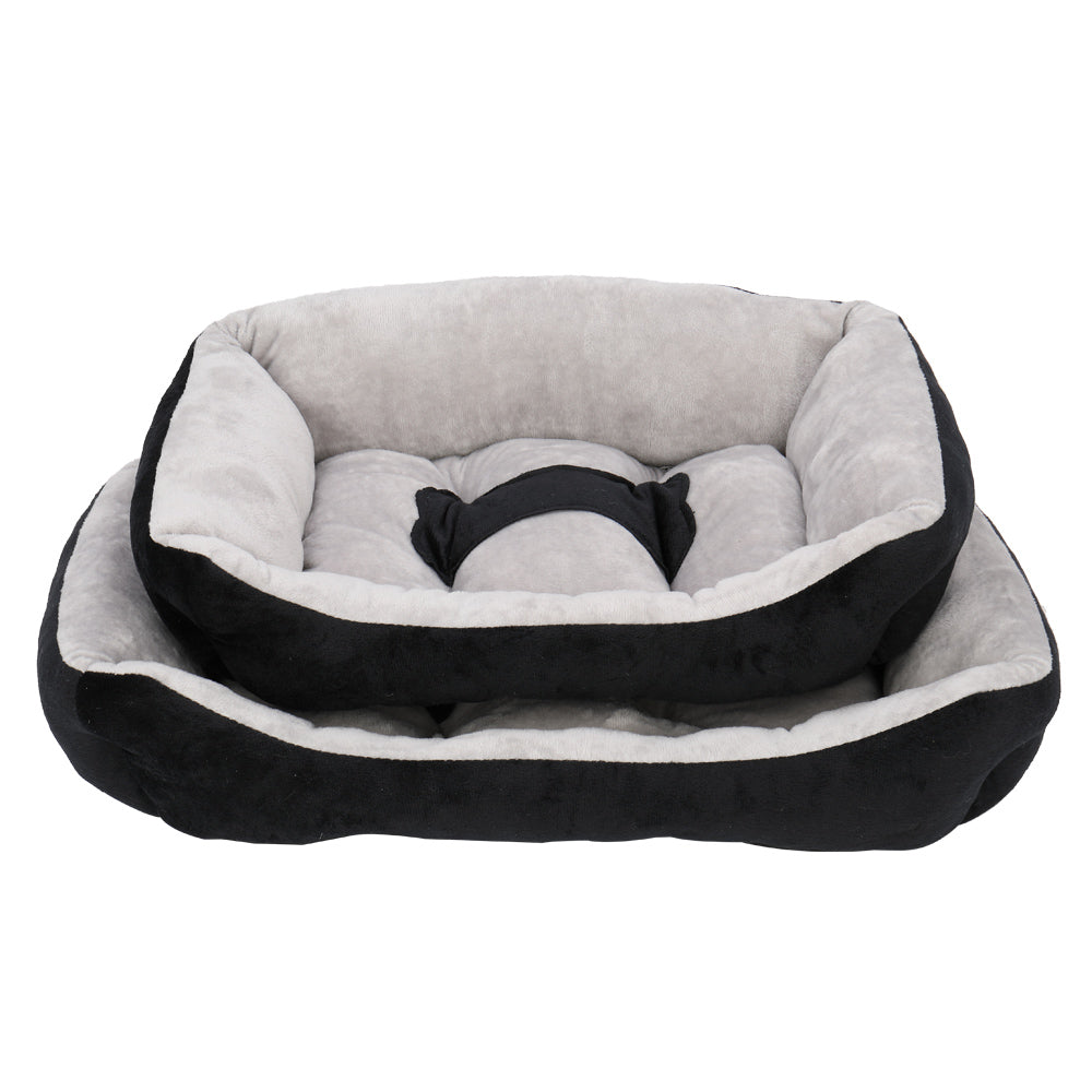 Pet Bed Dog Mat Cat Pad Soft Plush Gray Black for Cats & Dogs