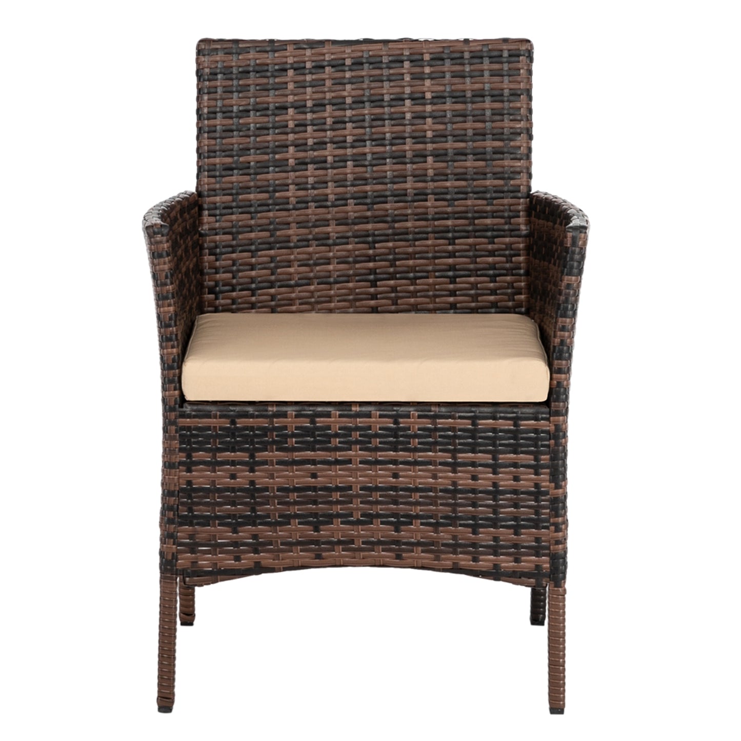 3 Seat Rattan and Coffee Table Set - Brown