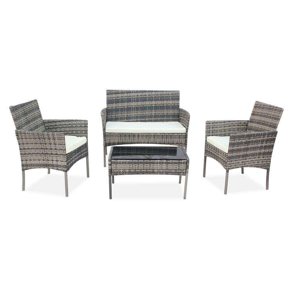 Rattan Furniture Four Piece -Grey