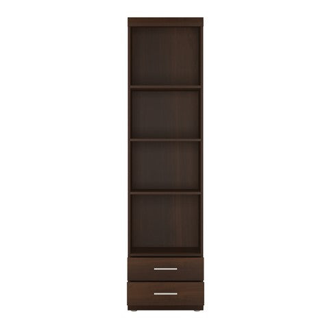 Tall 2 Drawer Narrow Cabinet open shelving