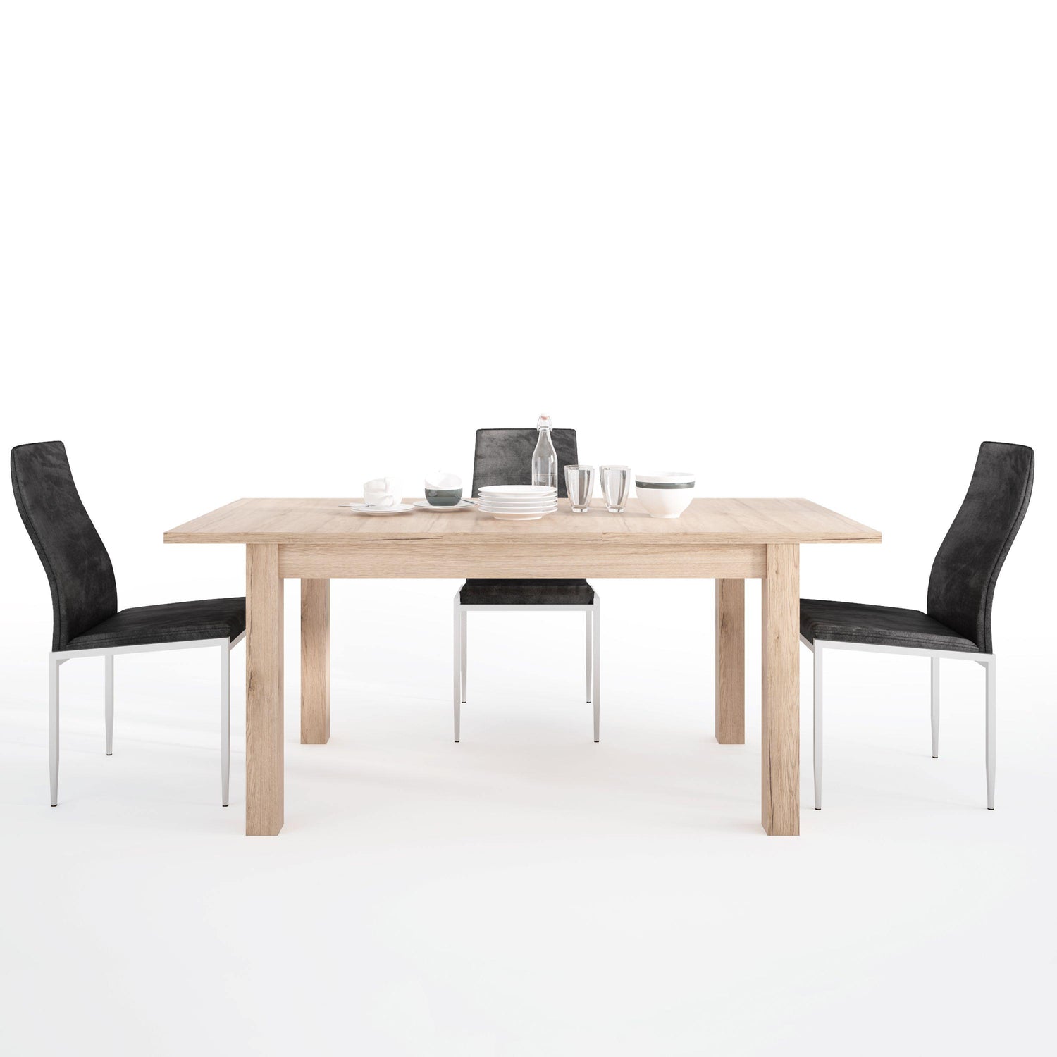Dining set package Kensington Extending Dining Table + Milan High Back Chair - Home Utopia 
