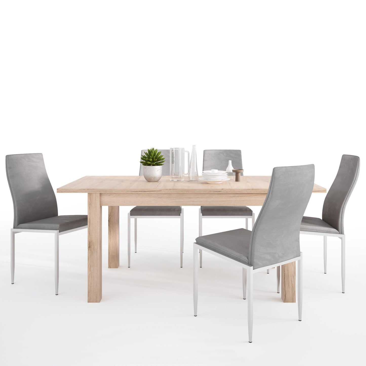 Dining set package Kensington Extending Dining Table + Milan High Back Chair - Home Utopia 