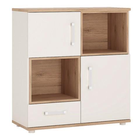 2 Door 1 Drawer Cupboard with 2 open shelves - Home Utopia 