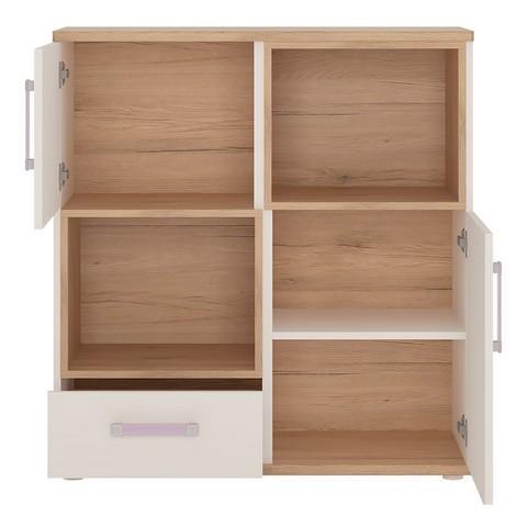 2 Door 1 Drawer Cupboard with 2 open shelves - Home Utopia 