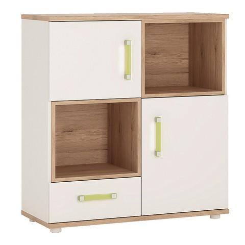 2 Door 1 Drawer Cupboard with 2 open shelves - Home Utopia 