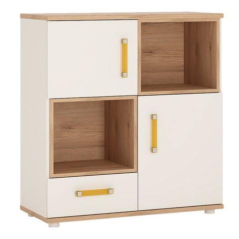 2 Door 1 Drawer Cupboard with 2 open shelves - Home Utopia 