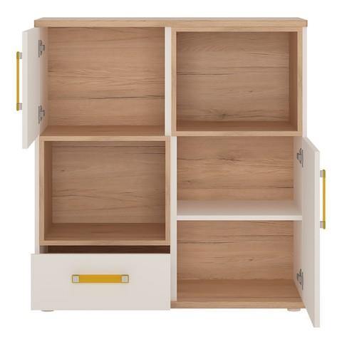 2 Door 1 Drawer Cupboard with 2 open shelves - Home Utopia 