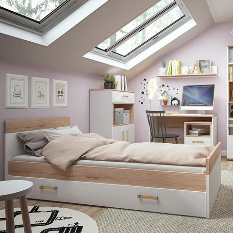 4 Kids Single Bed with under Drawer