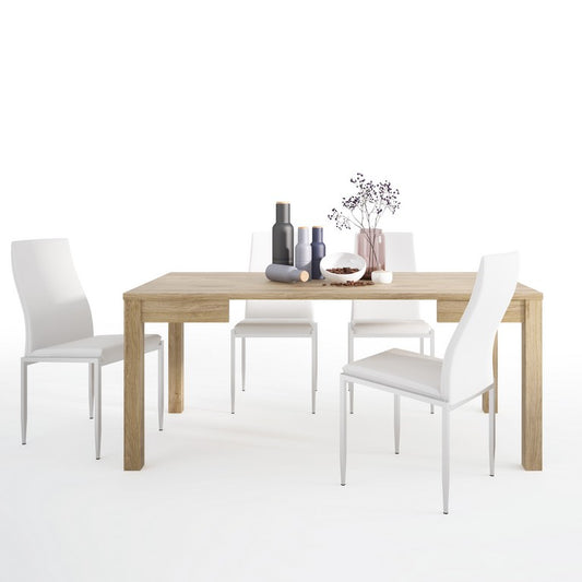 Dining set package Shetland Extending Dining Table + 4 Milan High Back Chair.