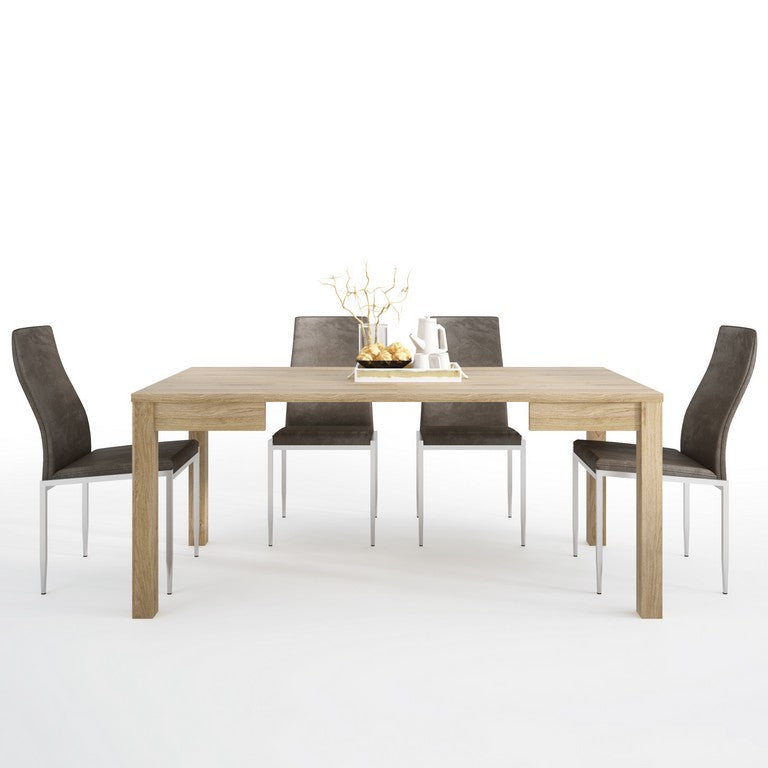 Dining set package Shetland Extending Dining Table + 4 Milan High Back Chair.