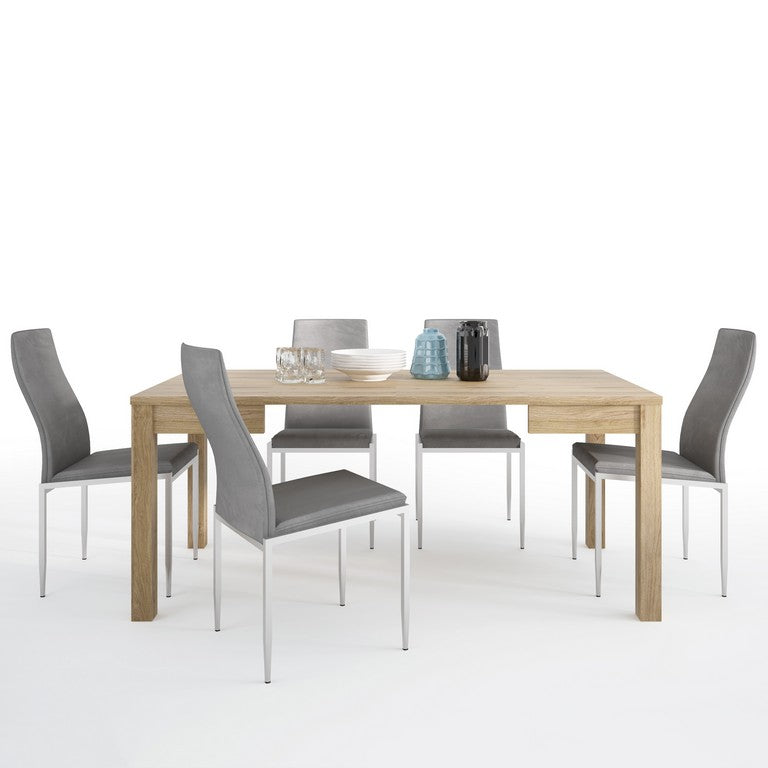 Dining set package Shetland Extending Dining Table + 4 Milan High Back Chair.