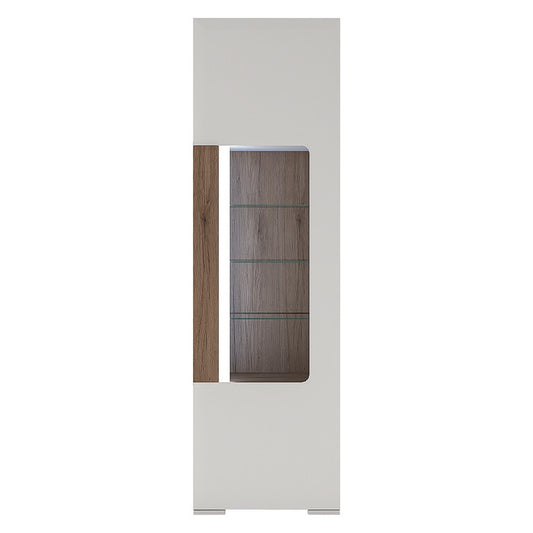 Toronto Tall Narrow Glazed Display Cabinet With Internal Shelves (inc Plexi Lighting)