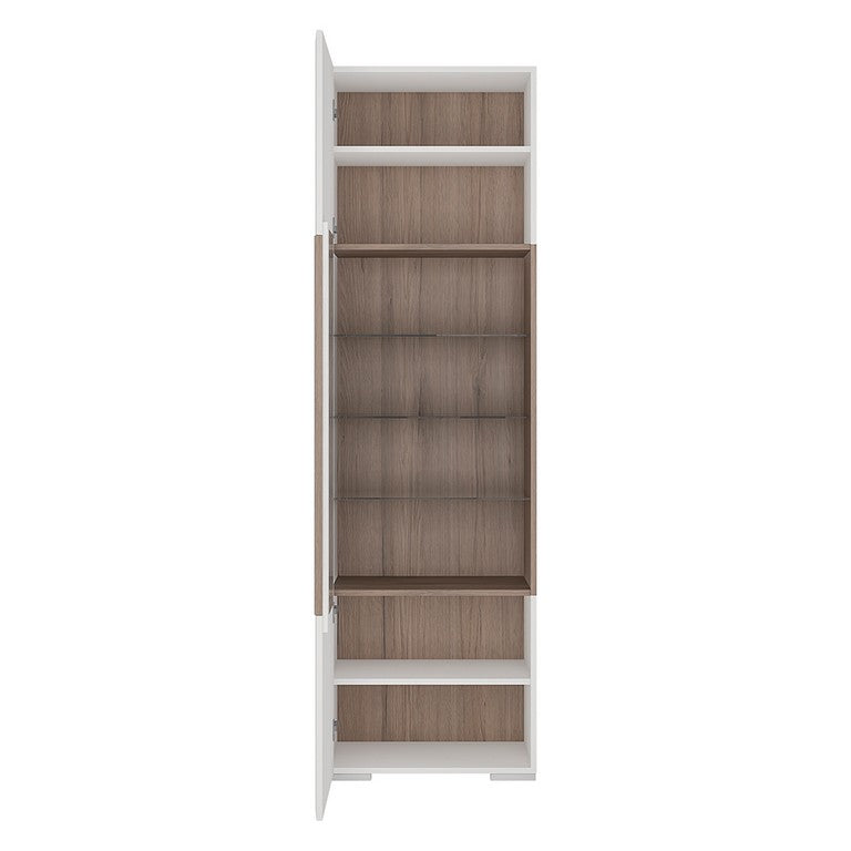 Toronto Tall Narrow Glazed Display Cabinet With Internal Shelves (inc Plexi Lighting)