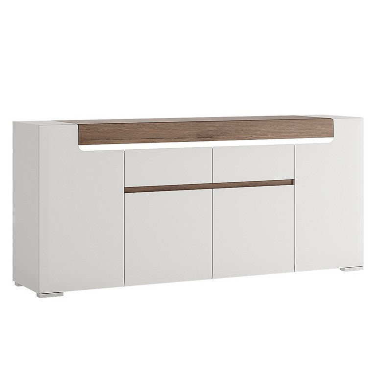 Toronto Wide 4 Door 2 Drawer Sideboard (inc Plexi Lighting)