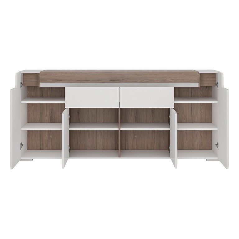 Toronto Wide 4 Door 2 Drawer Sideboard (inc Plexi Lighting)