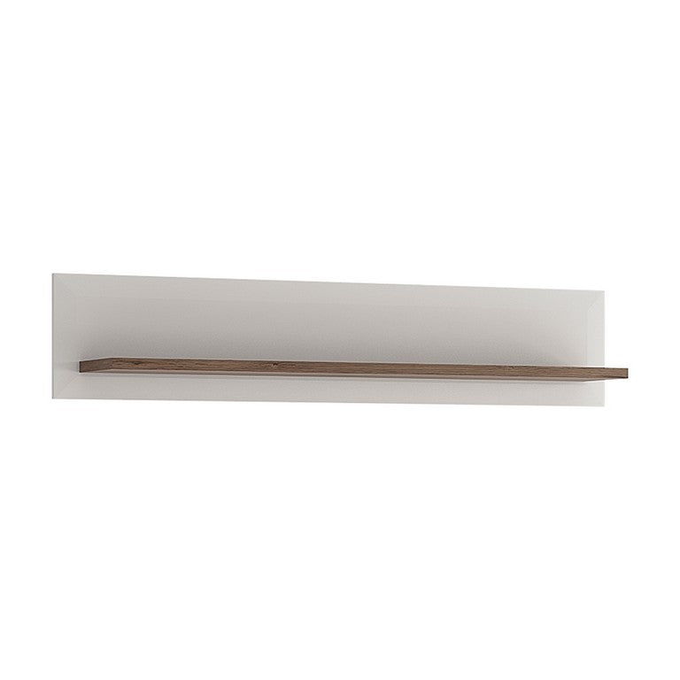 Toronto 125cm Wall Shelf In White Gloss