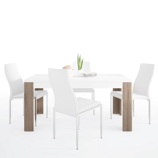 Dining set package Toronto 160 cm Dining Table + 6 Milan High Back Chair.