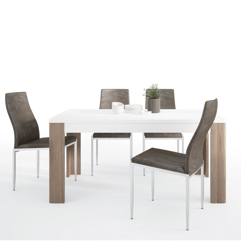 Dining set package Toronto 160 cm Dining Table + 6 Milan High Back Chair.