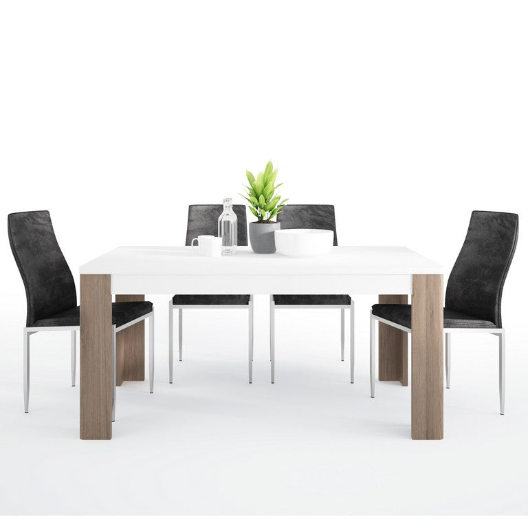 Dining set package Toronto 160 cm Dining Table + 6 Milan High Back Chair.