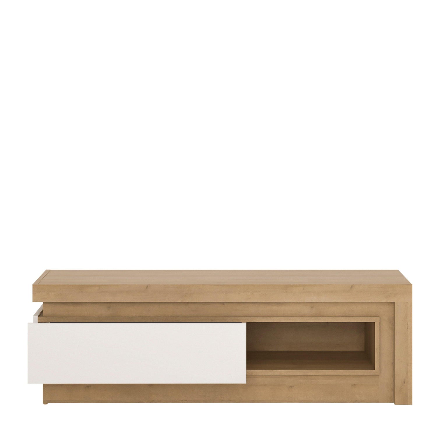 1 drawer TV cabinet with open shelf (including LED lighting) - Home Utopia 