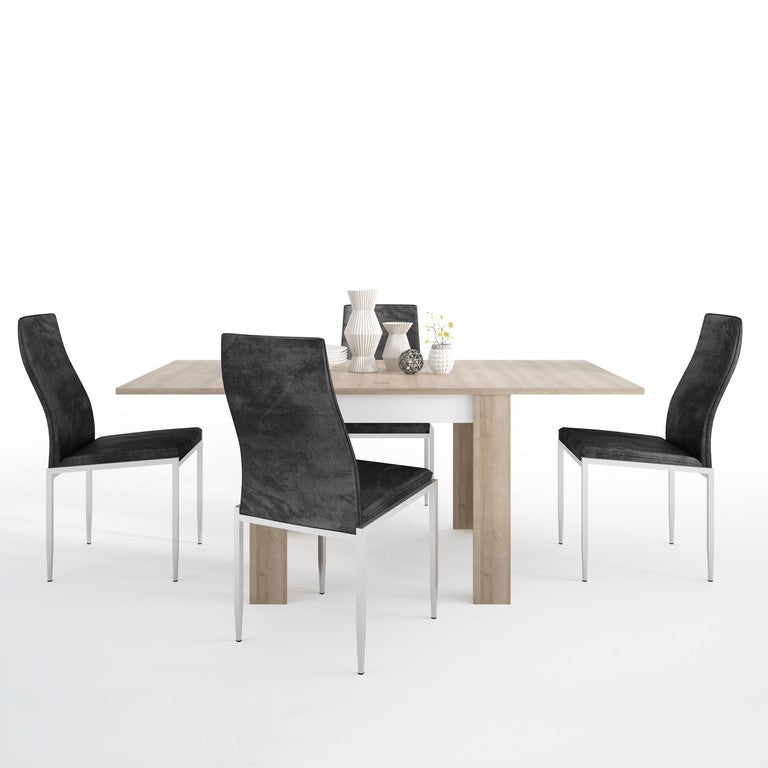 Lyon Dining Set Package Lyon Small Extending Dining Table 90/180cm With High Back Chairs