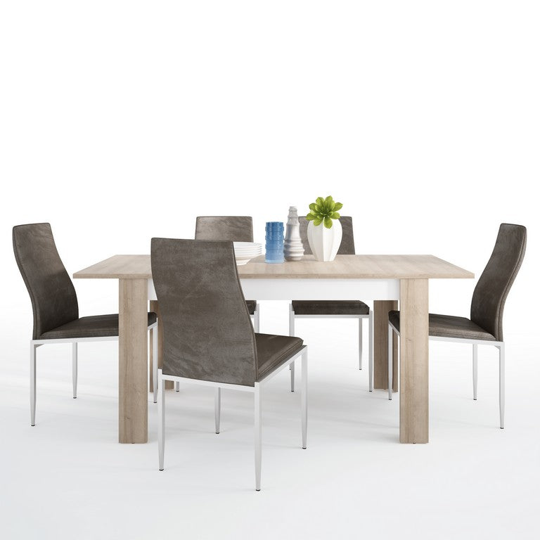 Lyon Dining Set Package Lyon Medium Extending Dining Table 140/180 cm With High Back Chairs