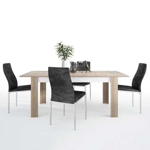 Dining Set Package Lyon Large Extending Dining Table 160/200 cm With High Back Chairs