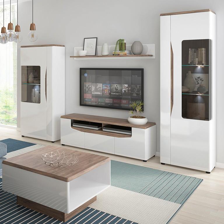 2 door 1 drawer wide TV unit - Home Utopia 