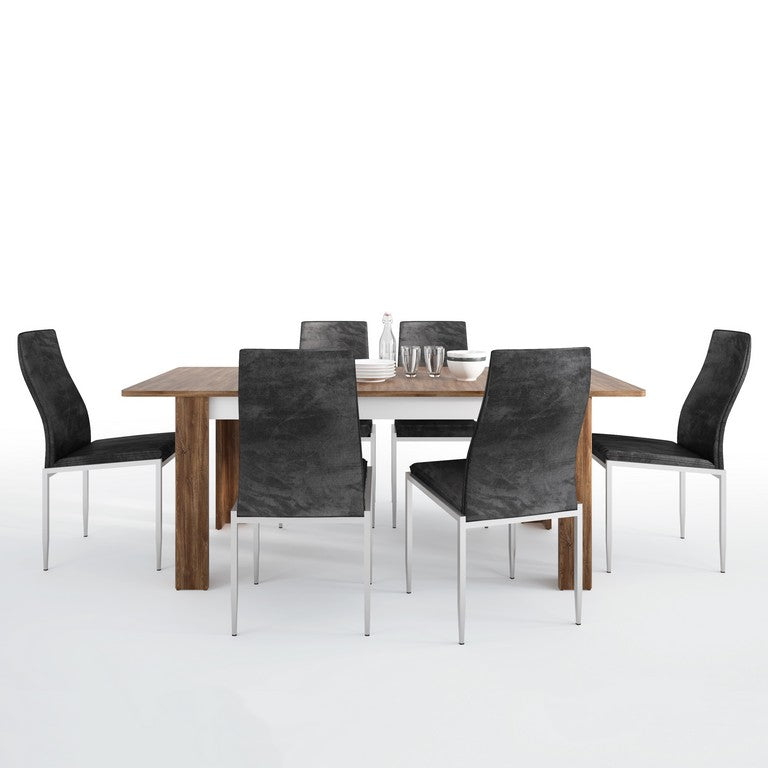 Dining set package Toledo extending dining table + 4 Milan High Back Chair.