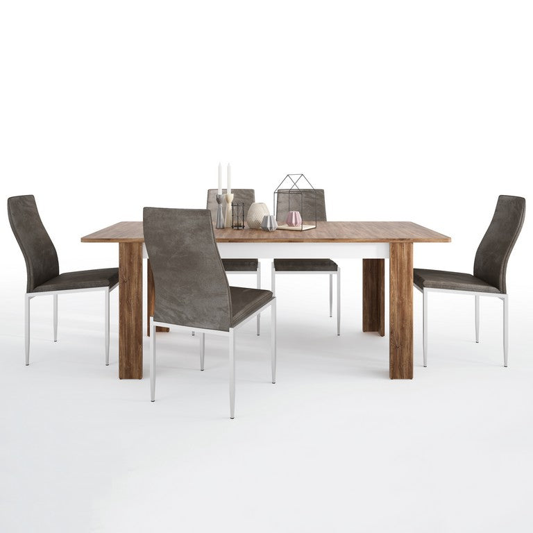 Dining set package Toledo extending dining table + 6 Milan High Back Chair.