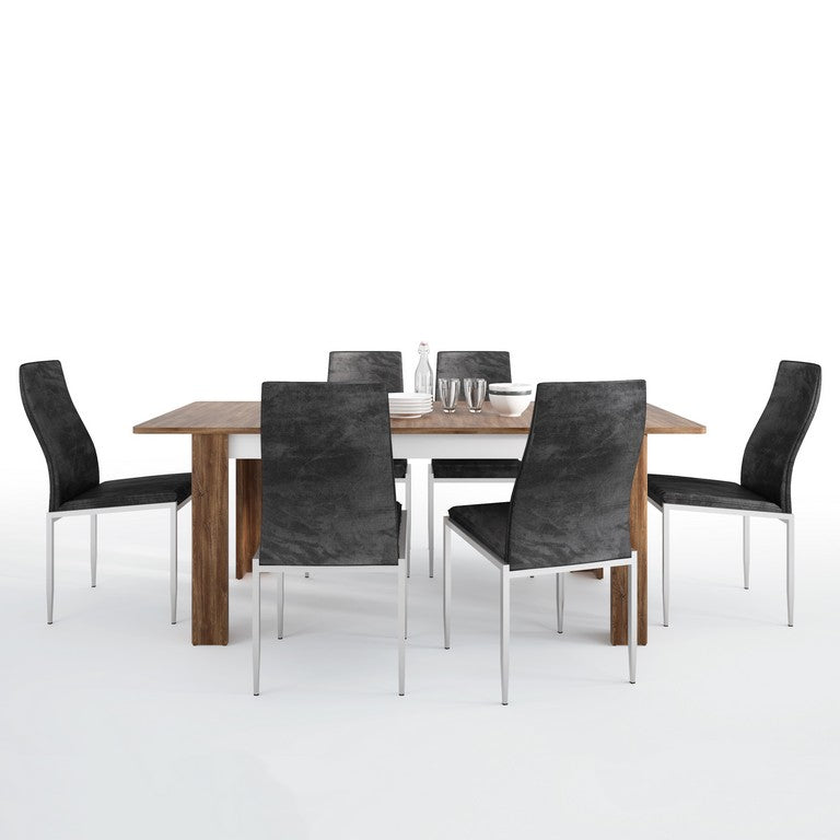 Dining set package Toledo extending dining table + 6 Milan High Back Chair.