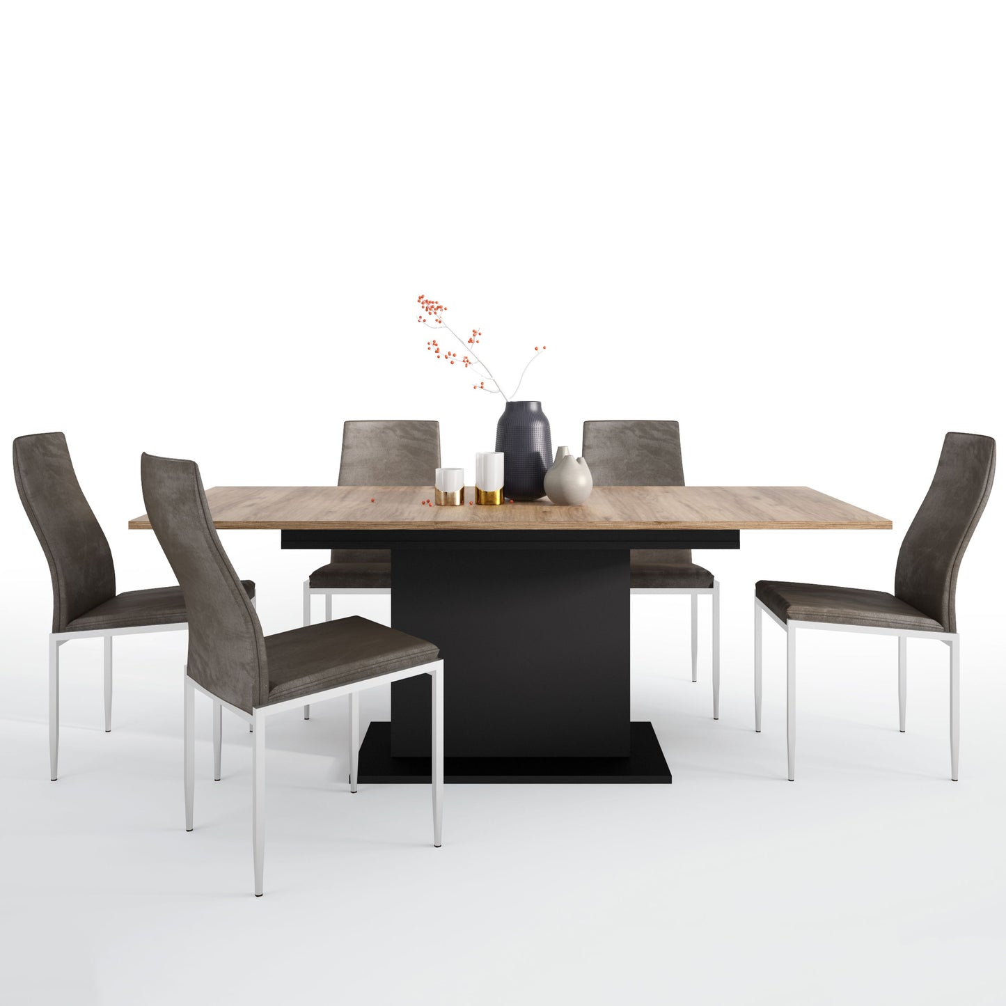 Brolo Dining Set Package Extending Dining Table + Chairs