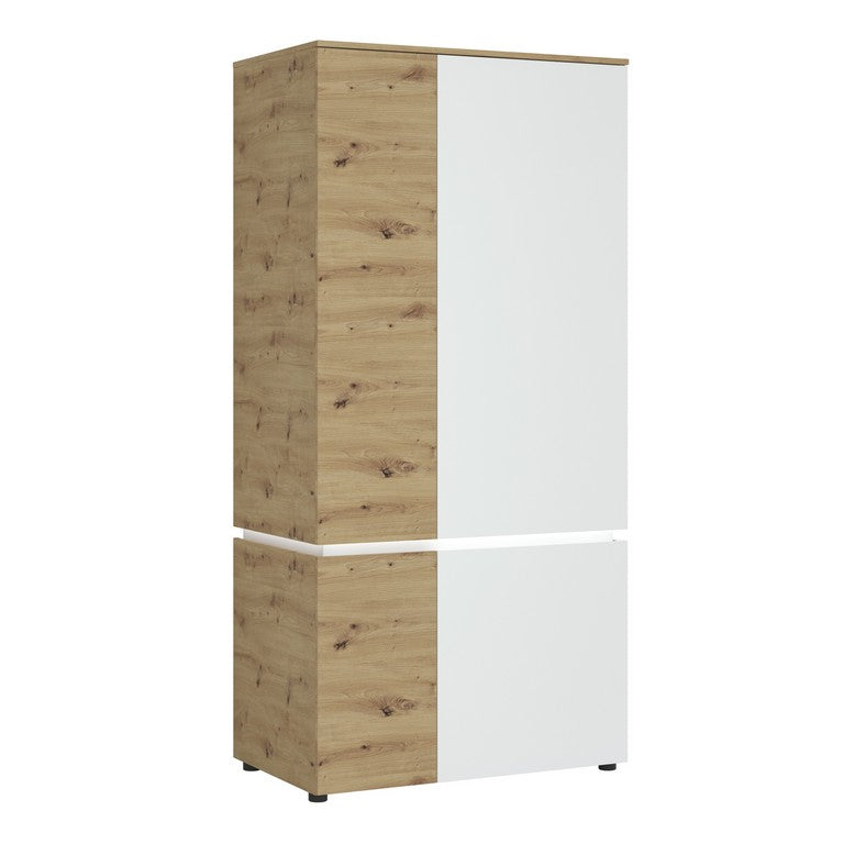 Luci 4 door wardrobe (including LED lighting) in White and Oak