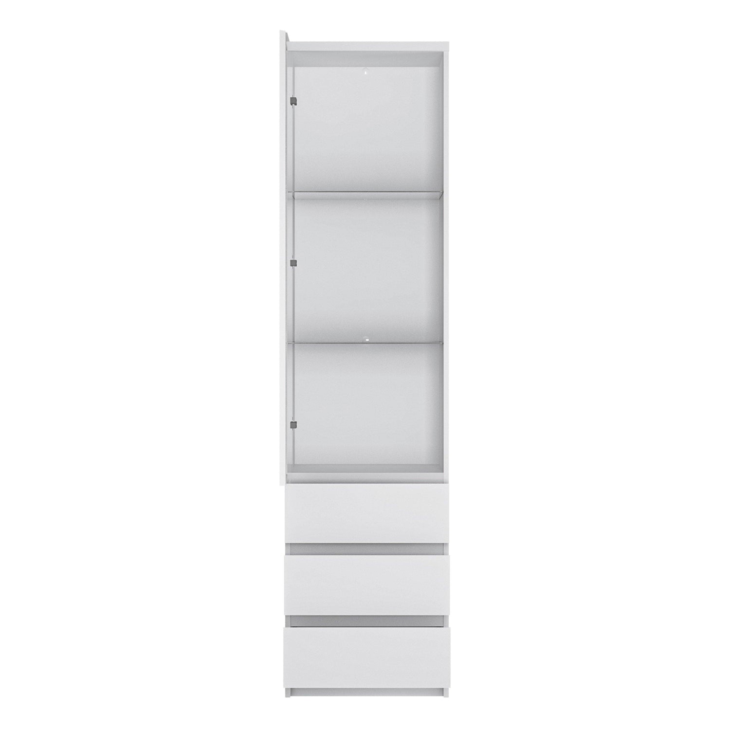 Fribo Tall narrow 1 door 3 drawer glazed display cabinet - Home Utopia 