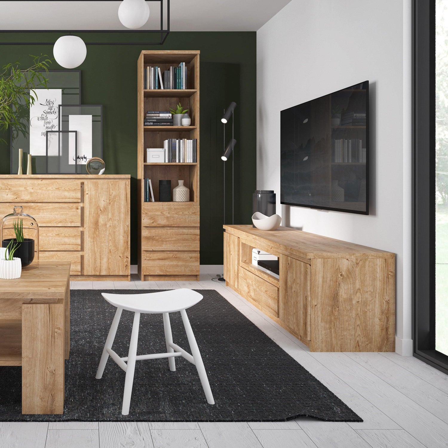 Fribo 3 door sideboard (Glazed centre) - Home Utopia 