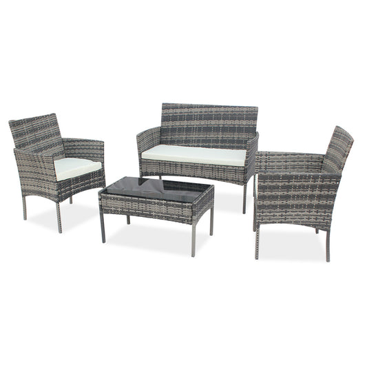 Rattan Furniture Four Piece -Grey