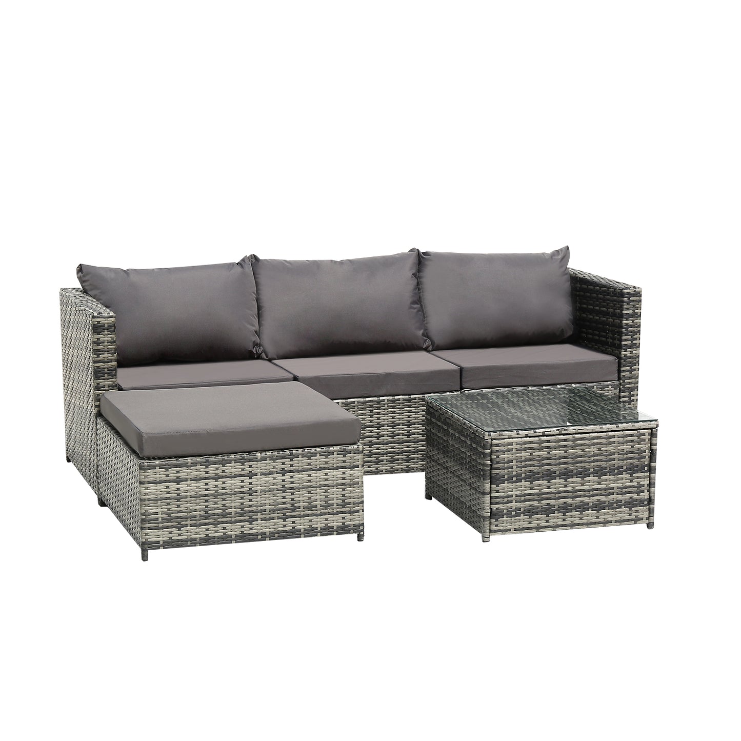Oshion  Three-Seater Sofa With Table - Dark Grey