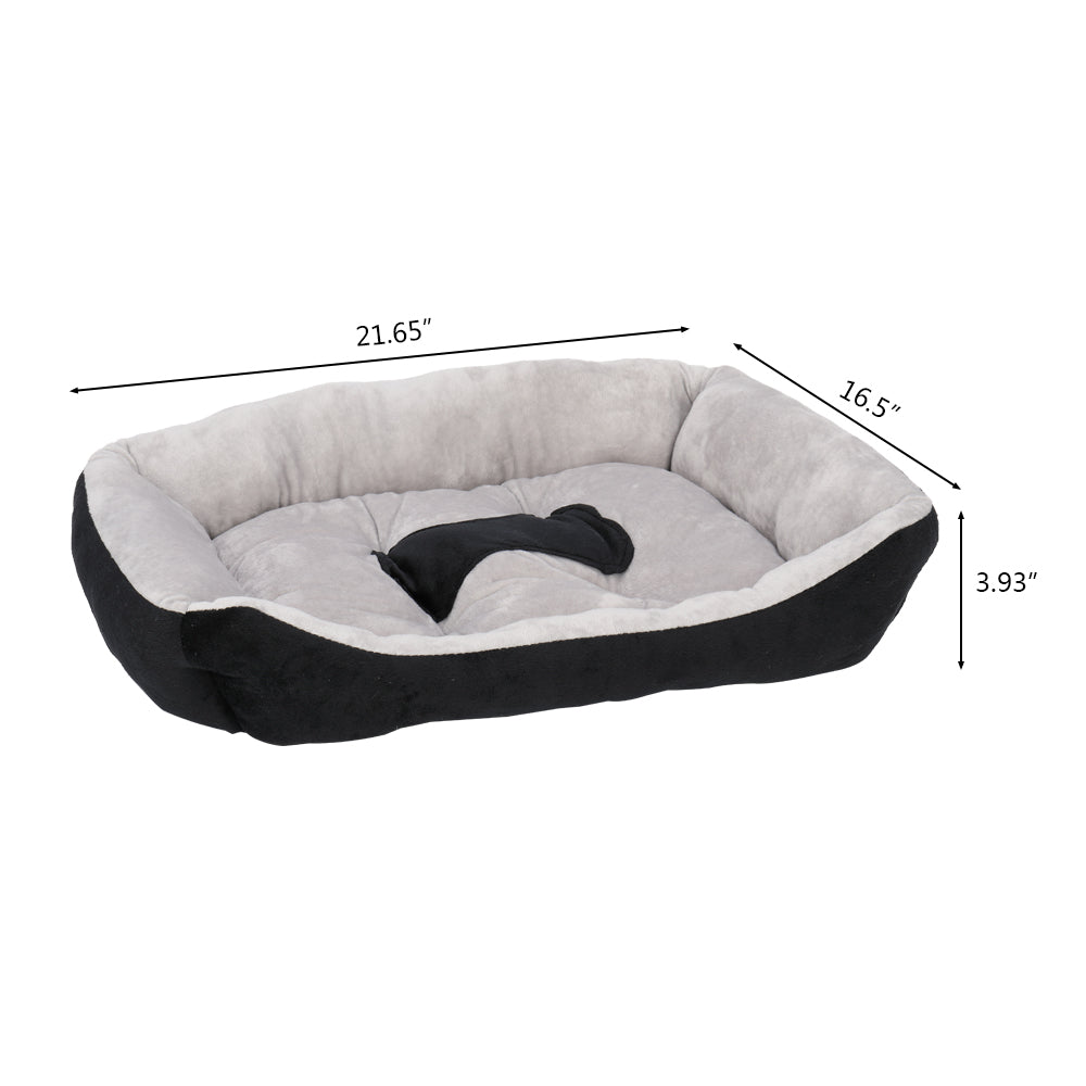 Pet Bed Dog Mat Cat Pad Soft Plush Gray Black for Cats & Dogs