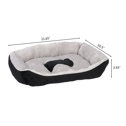 Pet Bed Dog Mat Cat Pad Soft Plush Gray Black for Cats & Dogs