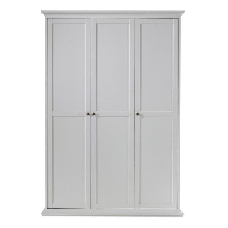 Paris Wardrobe with 3 Doors in White