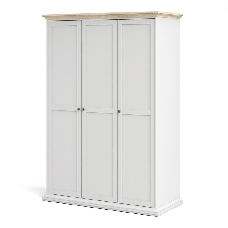 Paris Wardrobe with 3 Doors in White