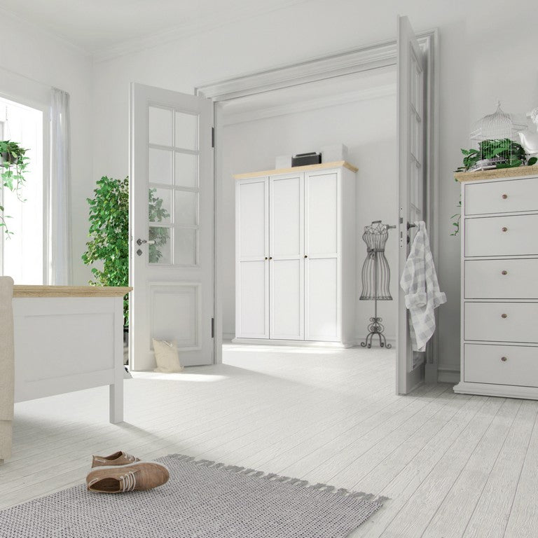 Paris Wardrobe with 3 Doors in White