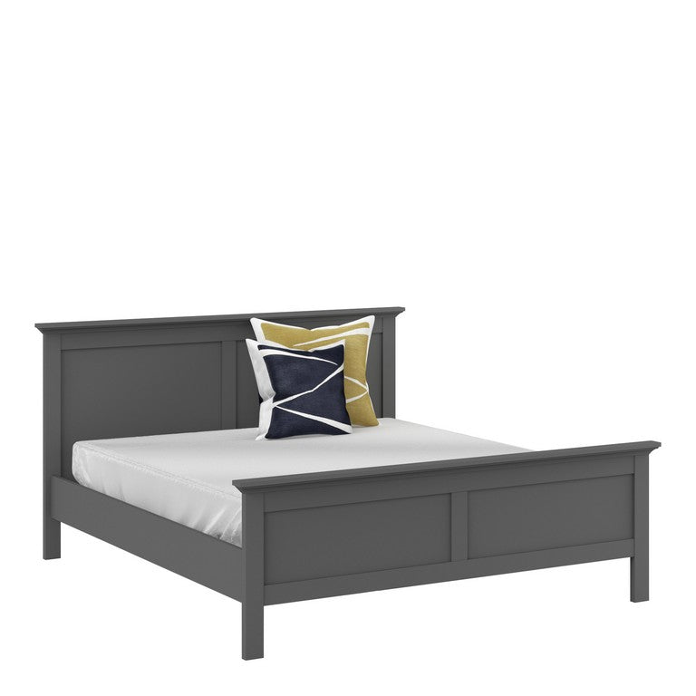 Paris Super King Bed (180 x 200) in Matt Grey.