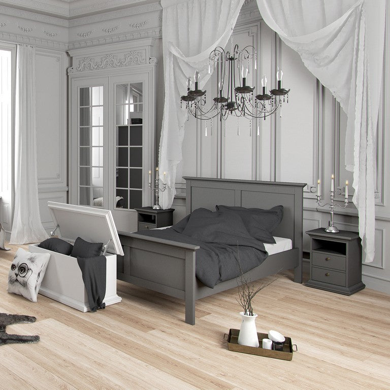 Paris Super King Bed (180 x 200) in Matt Grey.