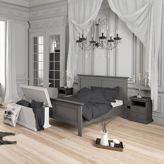 Paris King Bed (160 x 200) in Matt Grey.
