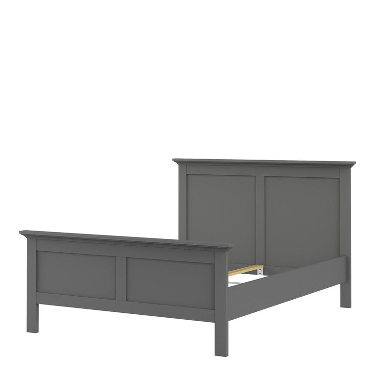 Paris Double Bed 4ft6 (140 x 190) in Matt Grey.