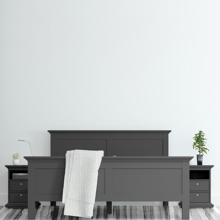 Paris Double Bed 4ft6 (140 x 190) in Matt Grey.