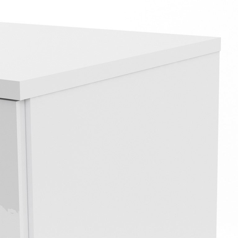 Naia Wardrobe with 2 doors + 1 drawer in White High Gloss.